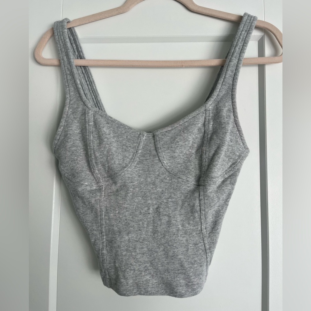 Aerie Light Grey Henley tank top